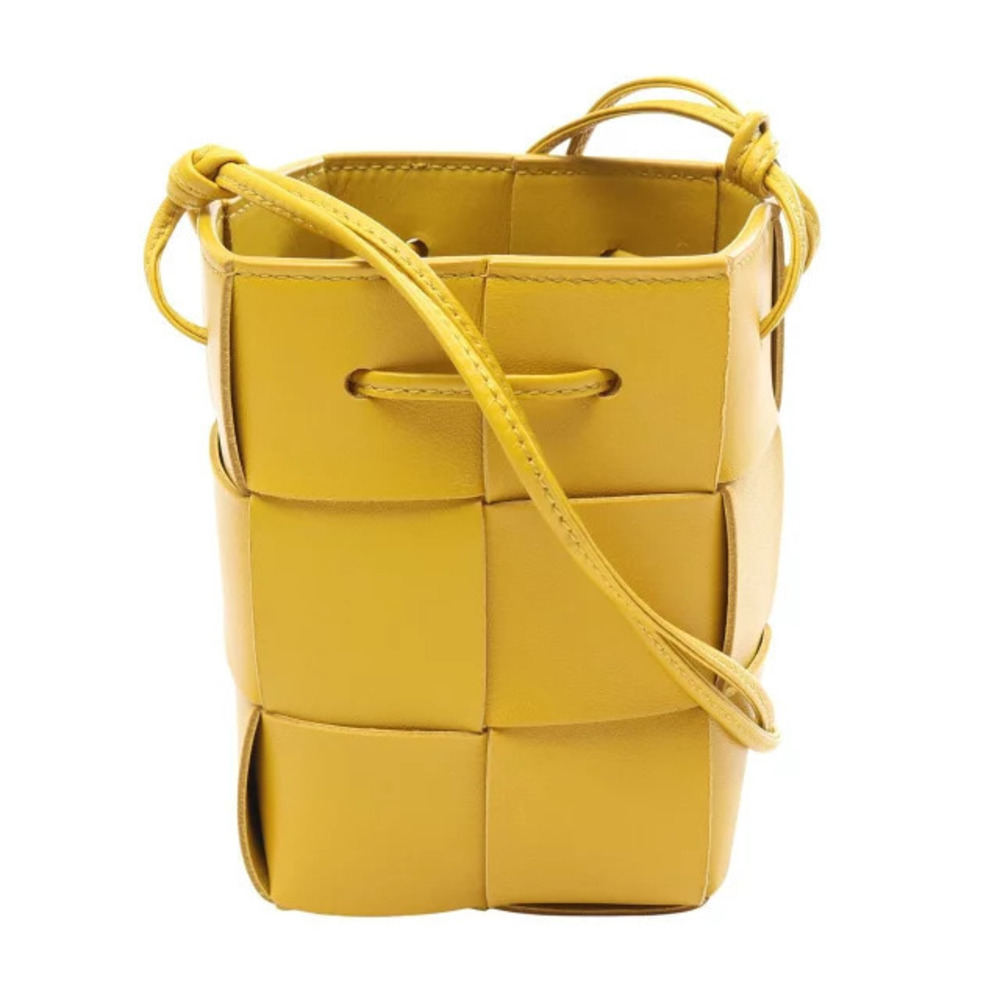 Bottega Veneta Cassette Crossbody Bag Leather Yellow